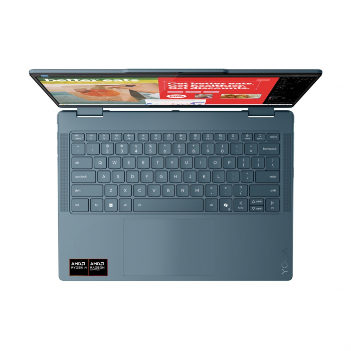 Laptop Lenovo Yoga 7 Hybrid (2-in-1), 14" WUXGA Touchscreen, AMD Ryzen™ AI 5 340 pana la 4.8 GHz, 16 GB RAM LPDDR5x, 512 GB SSD, AMD Radeon 840M, Windows 11 Home, Tidal Teal [7]