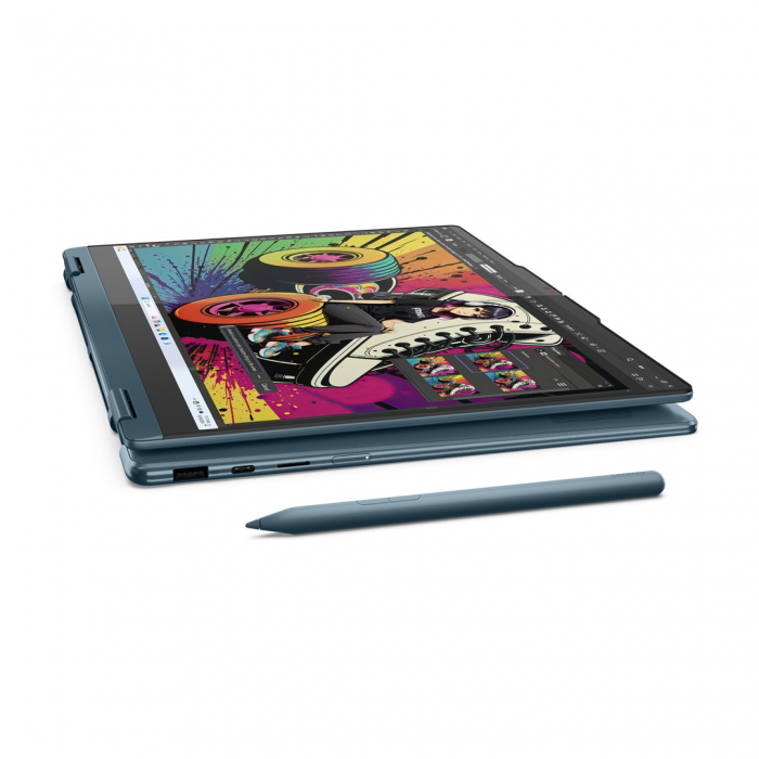 Laptop Lenovo Yoga 7 Hybrid (2-in-1), 14" WUXGA Touchscreen, AMD Ryzen™ AI 5 340 pana la 4.8 GHz, 16 GB RAM LPDDR5x, 512 GB SSD, AMD Radeon 840M, Windows 11 Home, Tidal Teal [9]