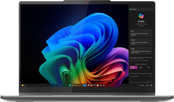 Laptop Lenovo Yoga 7 Hybrid (2-in-1), 14" WUXGA Touchscreen, Intel® Core™ Ultra 5 226V pana la 4.5 GHz, 16 GB RAM LPDDR5x 8533, 1 TB SSD, Intel Arc Graphics, Windows 11 Home, Luna Grey [1]