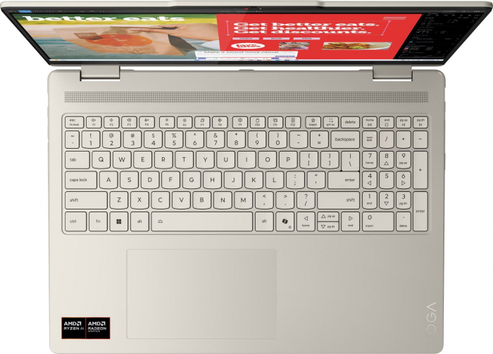 Laptop Lenovo Yoga 7 Hybrid (2-in-1), 16" 2.8K Touchscreen, AMD Ryzen™ AI 7 350 pana la 5 GHz, 16 GB RAM LPDDR5x 7500, 512 GB SSD, AMD Radeon 860M, Windows 11 Home, Seashell [7]