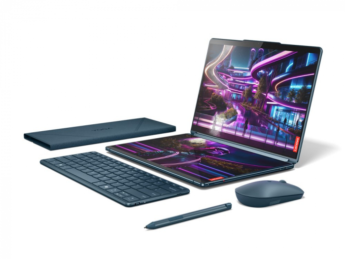 Laptop Lenovo Yoga Book 9 Hybrid (2-in-1), 13.3" 2.8K Touchscreen, Intel® Core™ Ultra 7 155U pana la 4.8 GHz, 32 GB RAM LPDDR5x 7467, 512 GB SSD, Intel Graphics, Windows 11 Home, Tidal Teal [2]