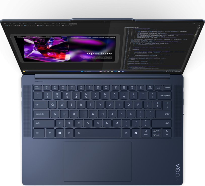 Laptop Lenovo Yoga Slim 7, 14.5" 3K Touchscreen, Qualcomm Snapdragon X Elite X1E-78-100 pana la 3.4 GHz, 32 GB RAM LPDDR5x 8448, 1 TB SSD, Qualcomm Adreno GPU, Windows 11 Home, Cosmic Blue [7]