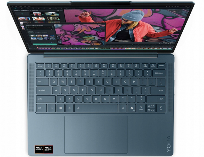 Laptop Lenovo Yoga Slim 7, 14" WUXGA, AMD Ryzen™ AI 5 340 pana la 4.8 GHz, 16 GB RAM LPDDR5x 7500, 512 GB SSD, AMD Radeon 840M, Windows 11 Home, Tidal Teal [2]