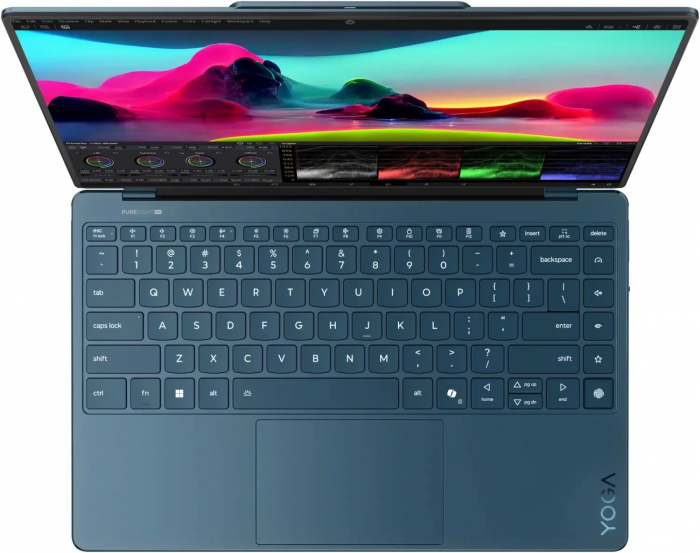 Laptop Lenovo Yoga Slim 9, 14" WQUXGA Touchscreen, Intel® Core™ Ultra 7 258V pana la 4.8 GHz, 32 GB RAM LPDDR5x 8533, 1 TB SSD, Intel Arc Graphics 140V, Windows 11 Home, Tidal Teal [2]
