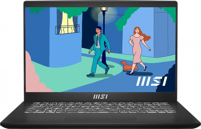 Laptop MSI Modern 14, 14" Full HD, AMD Ryzen™ 5 7430U pana la 4.3 GHz, 16 GB RAM DDR4 3200, 512 GB SSD, AMD Radeon Graphics, Windows 11 Home, Classic Black [1]