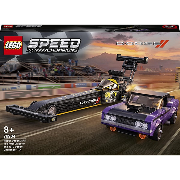 LEGO Speed Champions - Mopar Dodge//SRT Top Fuel Dragster si Dodge Challenger T/A 197 76904, 627 piese [1]