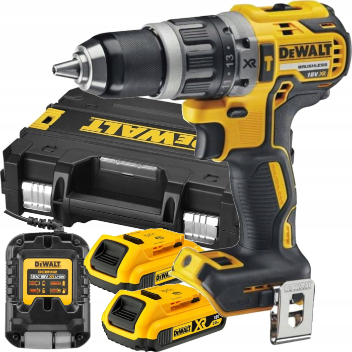 Mașină de găurit DeWalt DCD791D2-QW, 2000 rpm, 18 V, Li-Ion, 2 baterii, încărcător, cutie transport, Negru pukika.ro [2]