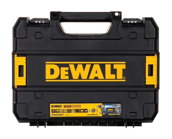 Mașină de găurit DeWALT DCD805E2T-QW, 2000 rpm, 18 V, Li-Ion, 2 baterii, încărcător, cutie transport, Negru pukika.ro [8]