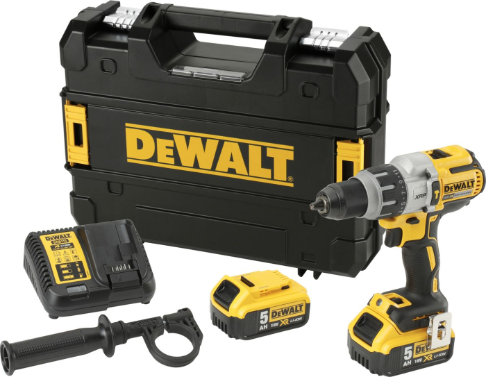 Mașină de găurit DeWALT DCD996P2-QW, 1300 rpm, 18 V, Li-Ion, 2 baterii, încărcător, cutie trasnport, Negru pukika.ro [1]