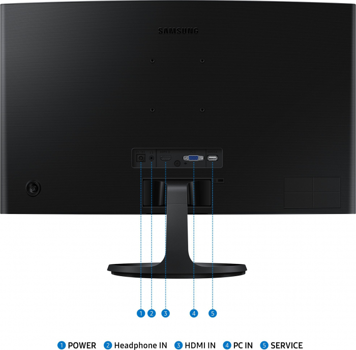 Monitor Curbat Samsung S36GD, 24" Full HD 1920 x 1080, VA, 4 ms, 100 Hz, Black [6]