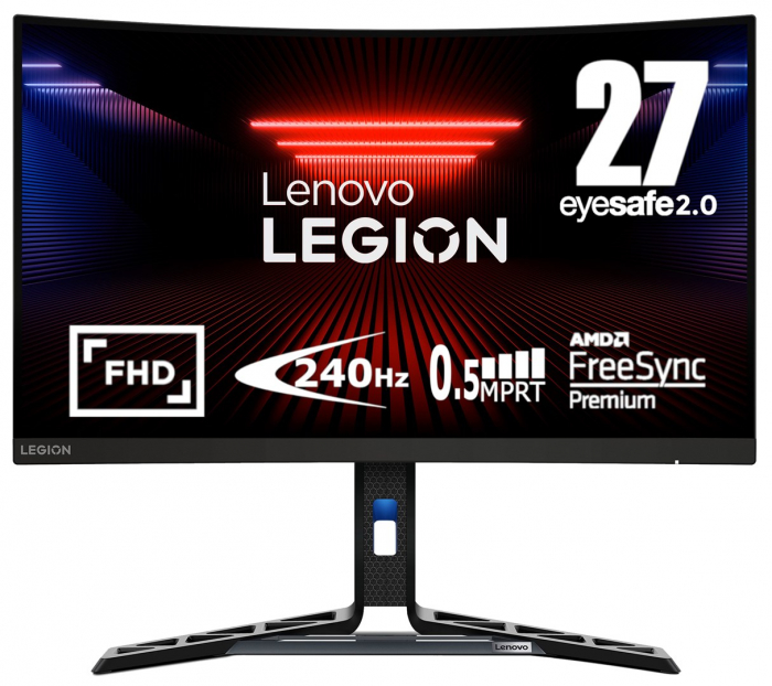 Monitor Gaming Curbat Lenovo Legion R27fc-30, 27" Full HD 1920 x 1080, VA, 240 Hz, 6 ms, G-SYNC/FreeSync, Raven Black [1]