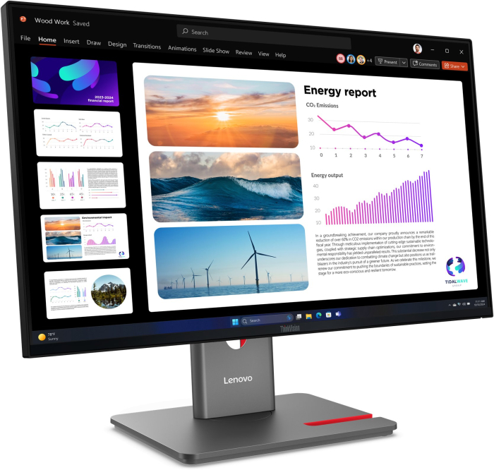 Monitor Lenovo ThinkVision,23.8" QHD 2560 x 1440, IPS, 6 ms, 120 Hz, Raven Black [3]