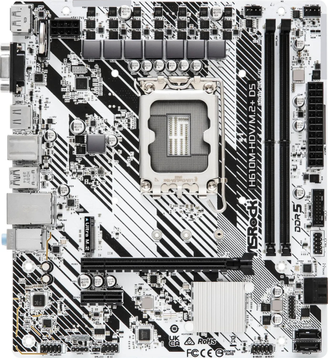 Placă de Bază ASRock, Socket LGA 1700, Chipset Intel H610, 96 GB, micro ATX, Silver pukika.ro [2]