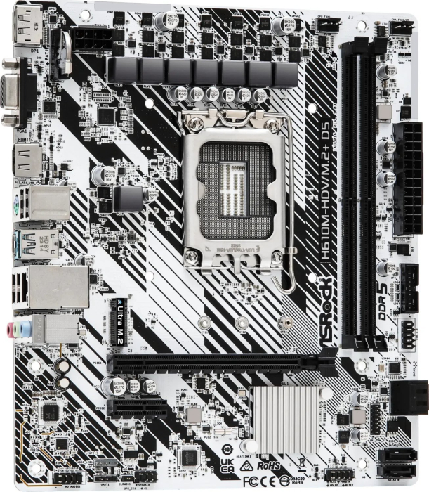 Placă de Bază ASRock, Socket LGA 1700, Chipset Intel H610, 96 GB, micro ATX, Silver pukika.ro [3]