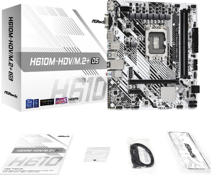 Placă de Bază ASRock, Socket LGA 1700, Chipset Intel H610, 96 GB, micro ATX, Silver pukika.ro [5]