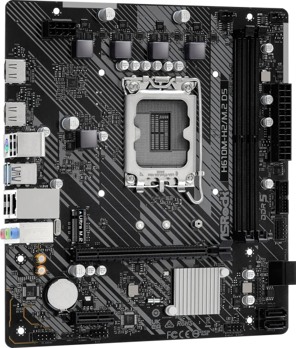 Placă de Bază ASRock, Socket LGA 1700, Chipset Intel H610, micro ATX, Black pukika.ro [3]