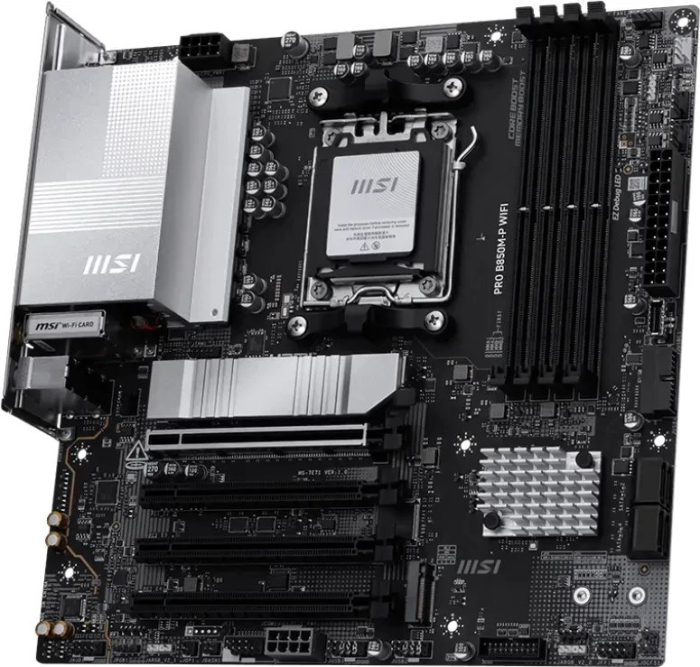 Placă de Bază MSI PRO WIFI, Socket AM5, Chipset AMD B850, micro ATX, Black pukika.ro [4]