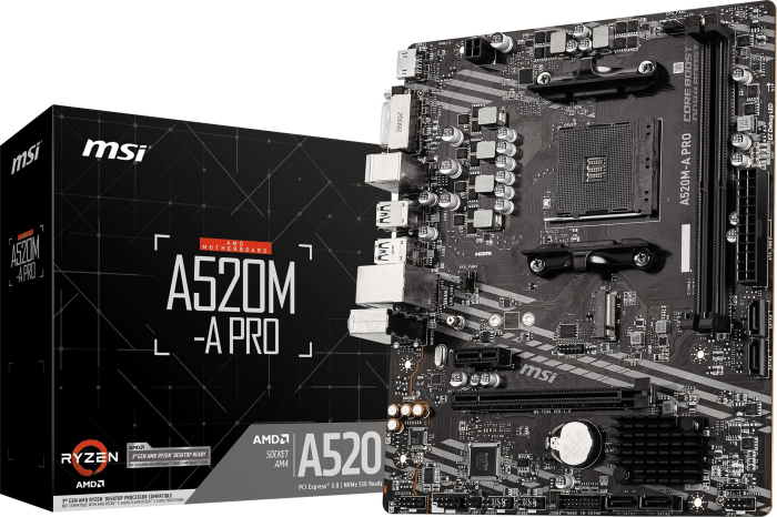 Placă de Bază MSI, Socket AM4, Chipset AMD A520M, micro ATX, Black pukika.ro [5]