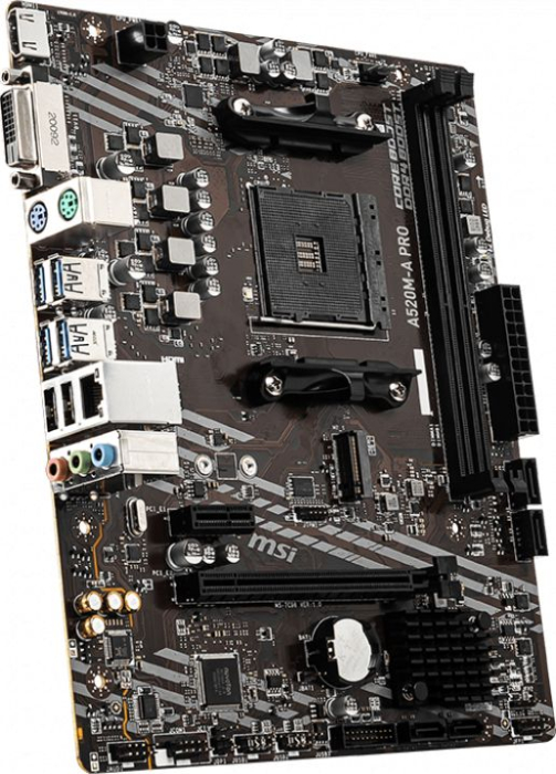 Placă de Bază MSI, Socket AM4, Chipset AMD A520M, micro ATX, Black pukika.ro [3]