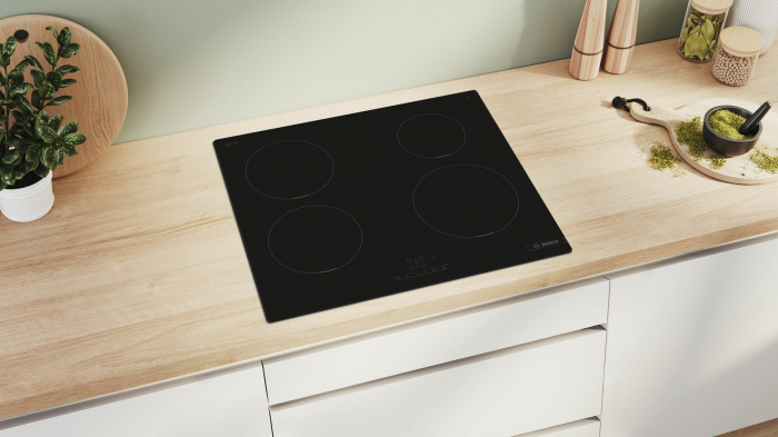 Plită cu Inducție Bosch PUE611BB5E, 592 mm, 4 Zone, TouchSelect, PowerBoost, Sticlă Vitroceramică, Negru pukika.ro [5]