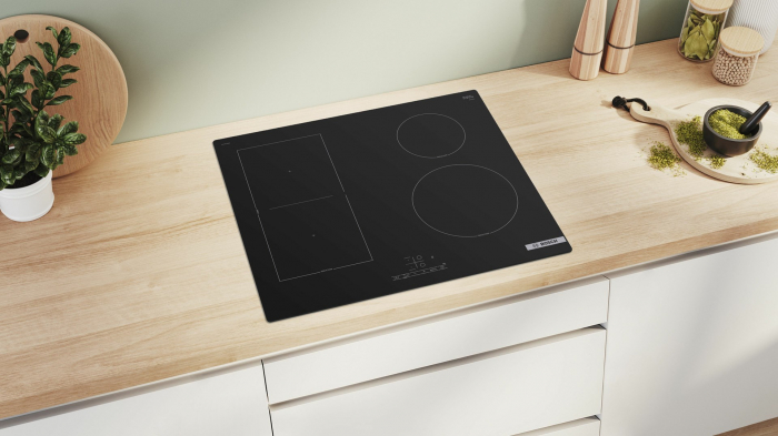 Plită cu inducție Bosch Serie 4 PVS61RBB5E, 60 cm, 3 zone, TouchSelect, PowerBoost, QuickStart, sticlă vitroceramică, Negru pukika.ro [6]