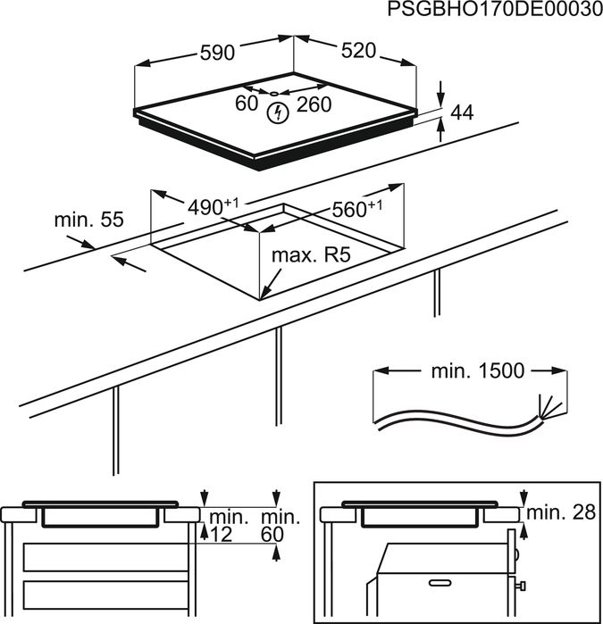Plită cu Inducție Electrolux EIS62443, 60 cm, 4 Zone, Hob2Hood, PowerBoost, Bridge, TouchSlider, Negru pukika.ro [8]