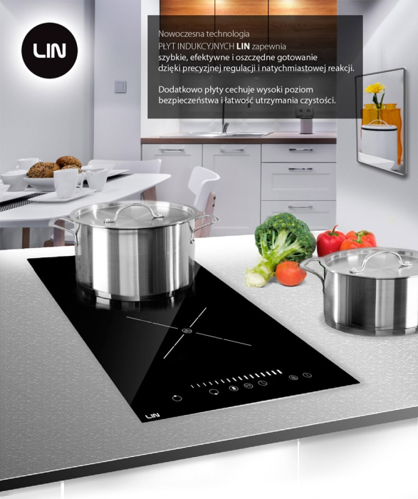 Plită cu inducție LIN LI-A23511, 52 cm, 2 arzătoare, Touch, sticlă, Negru pukika.ro [6]