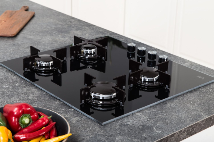 Plită pe gaz Beko HILG64220S, 58 cm, 4 zone, sticlă, Negru pukika.ro [6]