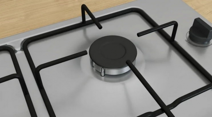 Plită pe gaz Bosch PBP6B5K80, 75 cm, 4 arzătoare, sticlă neagră, FlameSelect, grătare din fontă, Gri pukika.ro [3]