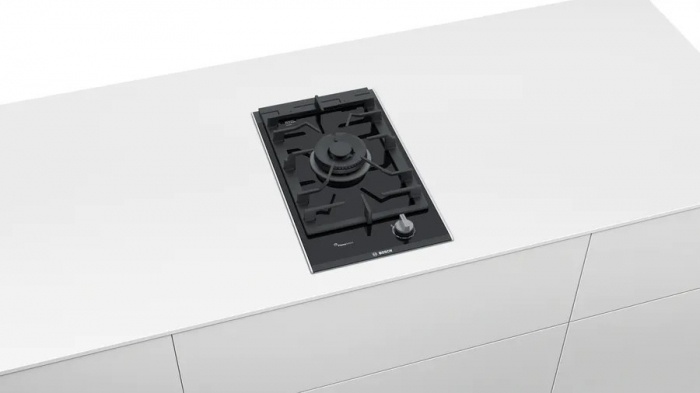 Plită pe gaz Bosch Serie 8 PRA3A6B70, Domino 30 cm, 1 arzător Wok 6.1 kW, FlameSelect 9 trepte, grătare fontă, sticlă vitroceramică, Negru pukika.ro [4]