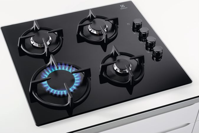 Plită pe Gaz Electrolux EGG6407K, 60 cm, 4 Arzătoare, Grătare Fontă, Aprindere Electrică, Siguranță Gaz, Negru pukika.ro [7]