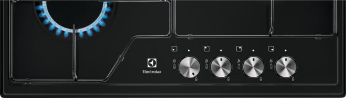 Plită pe Gaz Electrolux EGS6424K, 60 cm, 4 Arzătoare, Grătare Fontă, Aprindere Electrică, Negru pukika.ro [2]