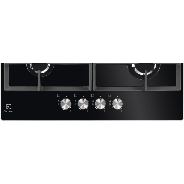 Plită pe Gaz Electrolux KGG6426K, 60 cm, 4 Arzătoare, Aprindere Electrică, Siguranță Gaz, Grătare Fontă, Negru pukika.ro [2]