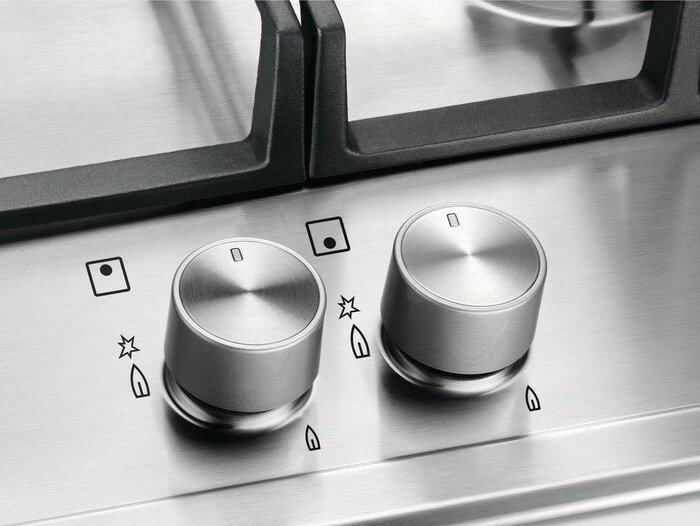 Plită pe Gaz Electrolux KGG64362S, 74 cm, 4 Arzătoare, Grătare Fontă, Inox pukika.ro [3]