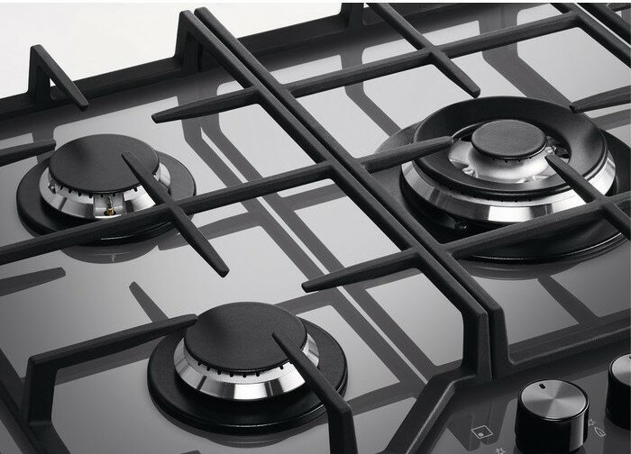 Plită pe Gaz Electrolux KGG64362S, 74 cm, 4 Arzătoare, Grătare Fontă, Inox pukika.ro [4]