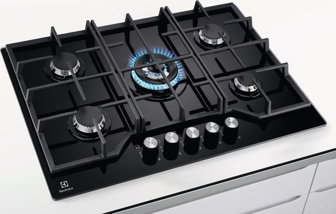Plită pe Gaz Electrolux KGG75362K, 75 cm, 5 Arzătoare, Grătare Fontă, Aprindere Integrată, Negru pukika.ro [6]