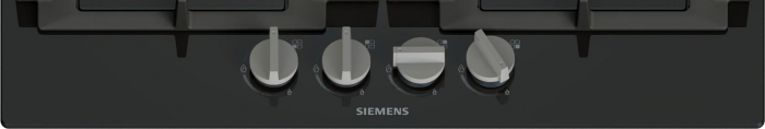 Plită pe Gaz Siemens EN6B6PK40, 59 cm, 4 Arzătoare, Sticlă Neagră Quartz, Suporturi Fontă, Siguranță Gaz pukika.ro [2]