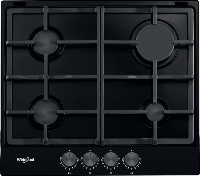 Plită pe Gaz Whirlpool TGML 660 NB, 58 cm, 4 Arzătoare, Grătare Fontă, Aprindere Electrică, Siguranță Gaz, Sticlă Neagră pukika.ro [7]