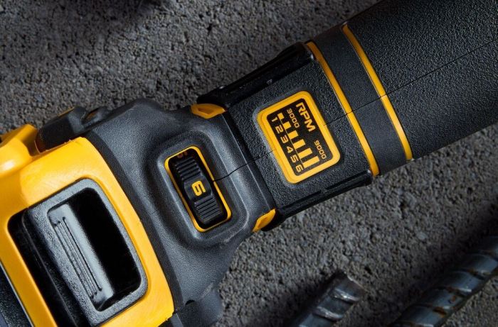 Polizor Unghiular DeWALT, 18 V, disc 125 mm, 9000 RPM, cu acumulator si incarcator, Galben pukika.ro [5]