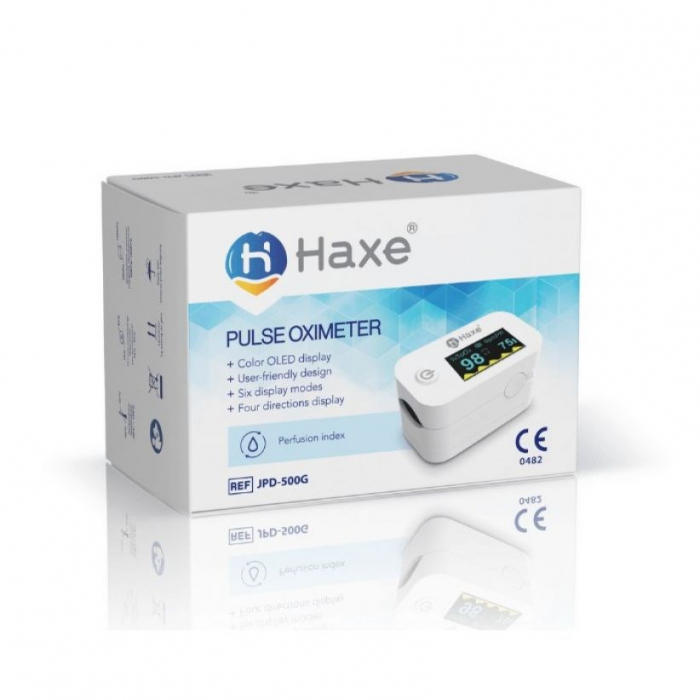 Pulsoximetru pentru deget Haxe, cu display, interval de oxigen 35 - 100 %, Alb pukika.ro [3]