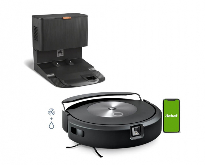 Robot Aspirator + Mop, Stație Auto Empty iRobot Roomba Combo J7+ C7556, Navigație PrecisionVision, Wi‑Fi, Negru pukika.ro [4]