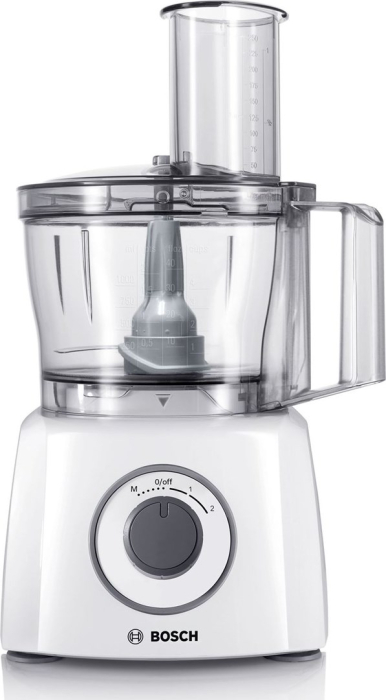 Robot de Bucătărie Bosch MultiTalent 3 MCM3200W, 800 W, Bol 2.3 L, Blender 1 L, 2 Viteze + Pulse, Accesorii Multifuncționale, Alb pukika.ro [2]