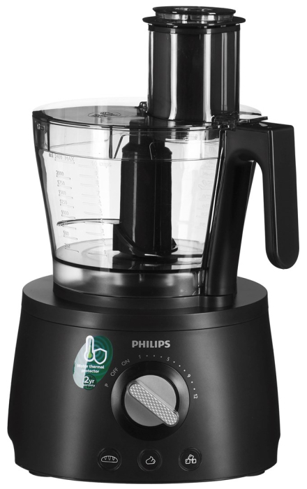 Robot de Bucătărie Philips Viva Collection HR7776/90, 1300 W, Bol 2.2 L, 12 viteze, Pulse, Accesorii multiple, Negru pukika.ro [2]