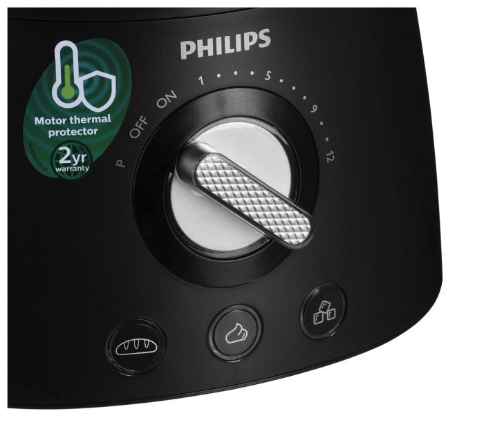 Robot de Bucătărie Philips Viva Collection HR7776/90, 1300 W, Bol 2.2 L, 12 viteze, Pulse, Accesorii multiple, Negru pukika.ro [4]