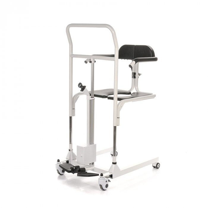 Scaun cu rotile sanitare si carucior de dus MHD, cu butoane, greutate maxima 135 Kg, Alb/Negru pukika.ro [6]