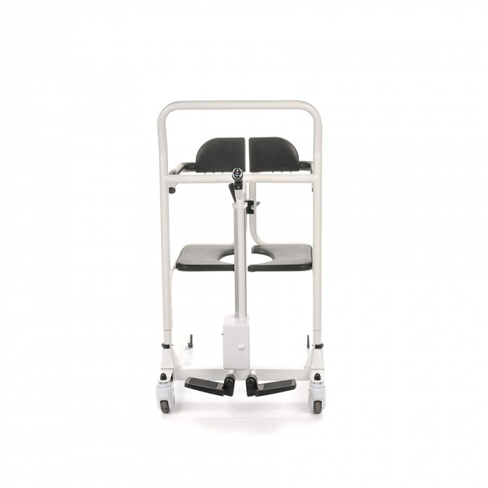 Scaun cu rotile sanitare si carucior de dus MHD, cu butoane, greutate maxima 135 Kg, Alb/Negru pukika.ro [3]