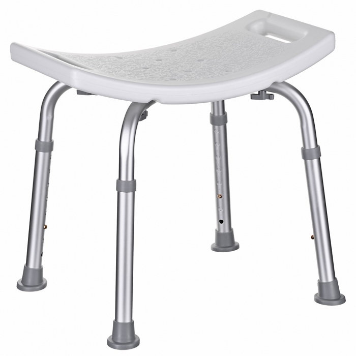 Scaun de baie dreptunghiular ActionMed, 4 picioare, inaltime ajustabila, greutate maxima 110 Kg, Alb/Gri pukika.ro [1]