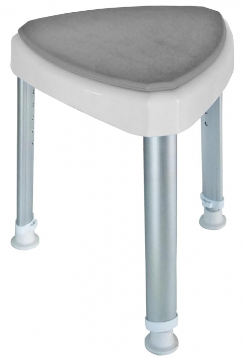 Scaun de baie triunghiular, cu inaltime reglabila, greutate maxima 150 Kg, Alb/Gri pukika.ro [2]