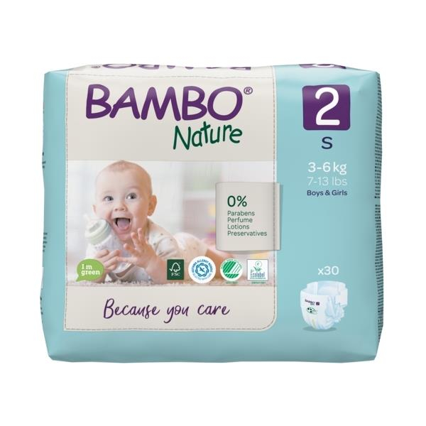 Scutece Bambo Nature, Eco-Friendly, Marimea 2, 3-6 kg, 30 bucati [3]