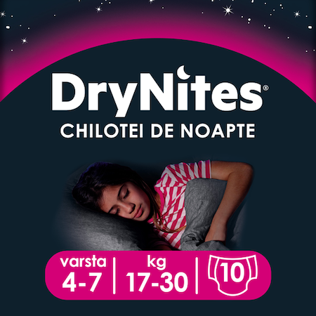 Scutece chilotel Huggies DryNites, Girl, Marimea 10, 17-30 kg, 10 bucati [2]